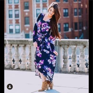 Jlo purple floral wrap dress